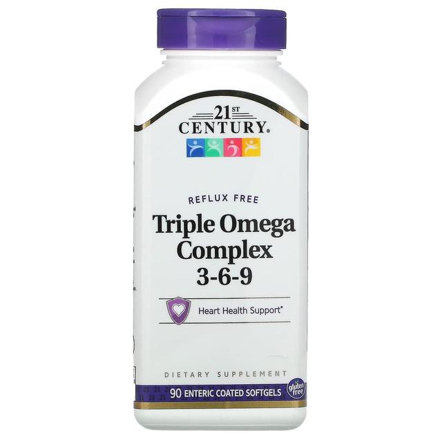 21st Century, Triple Omega Complex 3-6-9, 90 Enteric Coated Softgels on Productcaster.