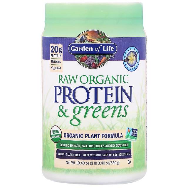 Garden of Life Jardim da Vida, RAW Protein & Greens, Fórmula Vegetal Orgânica, Baunilha, 19.40 oz (550 g) on Productcaster.