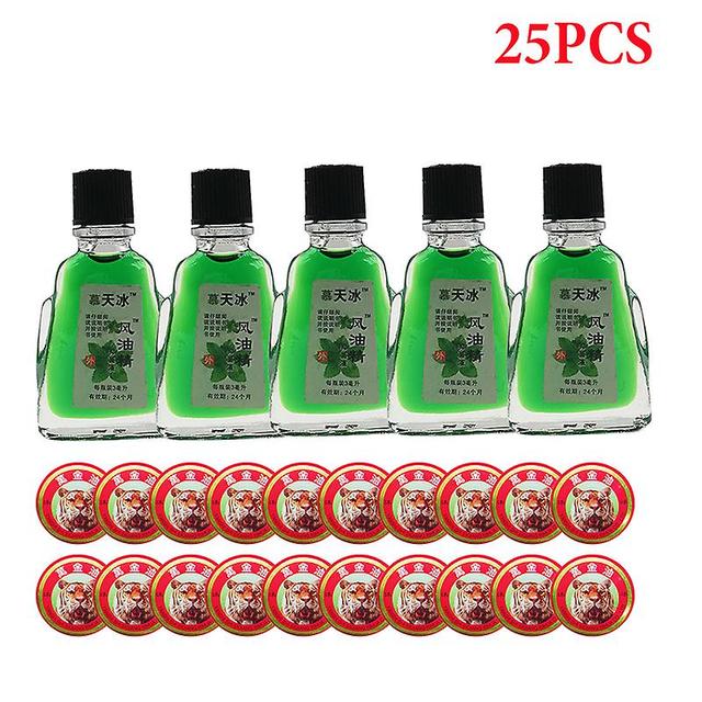 Qian 25pcs/set Red Tiger Balm Refreshing Oil For Headache Dizziness Medicinal Cooling Oil Rheumatism Abdominal Pain Relief Ointment on Productcaster.