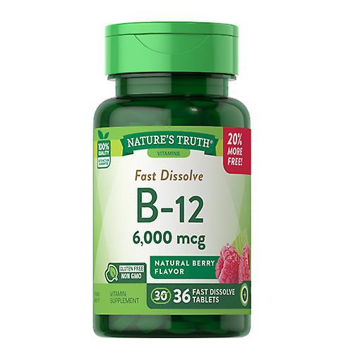 Sundance Nature's Truth Sublingual B-12 Fast Dissolve Tabs Natural Berry Flavor,6000 mcg ,36 Tabs (Pack of 1) on Productcaster.