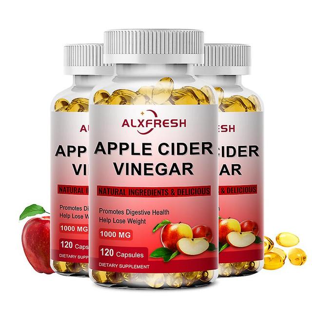 Tib Alxfresh 3x Apple Cider Vinegar Slimming Capsules Natural Digestion For Metabolism Weight & Detox Fat Burner Support Body Sculpt 3X Bottles 120PCS on Productcaster.