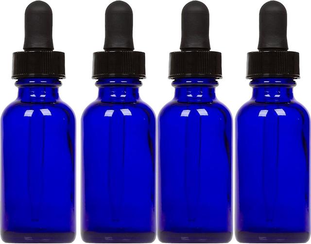 Cobalt Glass Bottles with Eye Droppers (1 oz, 4 pk) For Essential Oils, Colognes & Perfumes Gift For Family/ friend Blue on Productcaster.