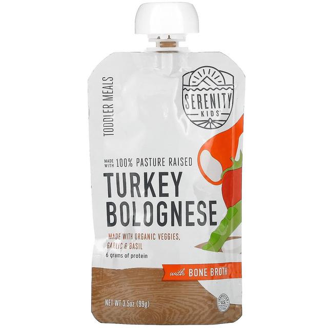 Serenity Kids, Bolonhesa Turquia com Caldo de Osso, Refeições para crianças, 3,5 oz (99 g) on Productcaster.