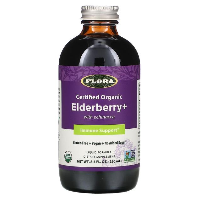 Flora, Certified Organic Elderberry + With Echinacea, Immune Support, 8.5 fl oz (250 ml) on Productcaster.