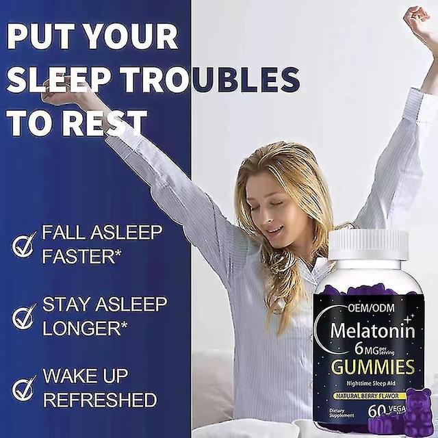 1 Pack Melatonin 6 Mg Gummies Immune Plus Sleep Melatonin Vitamin Gummies Comes With Seven-day Refill Box 3PCS on Productcaster.