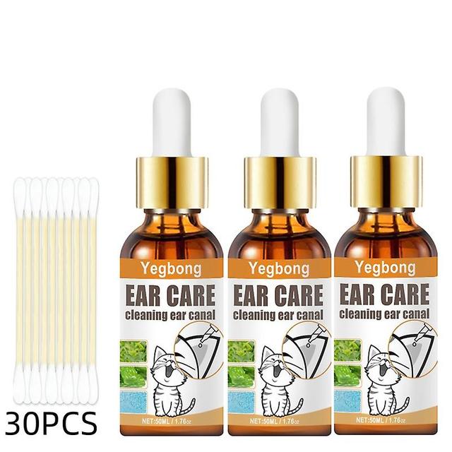 3x Pet Ear Cleaner Drops For Infections Control Yeast & Mites Wax Ear Mites on Productcaster.