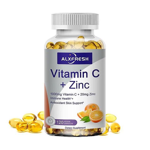 Visgaler Alxfresh 120pcs Organic Vitamin C+zinc Capsules Supplements Antioxidant Immune Pigmentation Support Anti-wrinkle Whitening Skin Vitamin C ... on Productcaster.