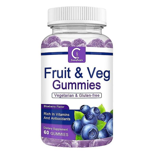 Sofirn GPGP Greenpeople Blueberry Gummies Mieszane owoce i warzywa Anti Aging Multiwitamina Opieka zdrowotna Antocyjany Suplementy diety 60pcs on Productcaster.