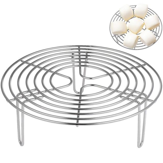 Stainless Steel Steamer Rack Multifunctional Round Cooling Rack For Steaming Cooking And Baking As Shown 20X20X7CM on Productcaster.