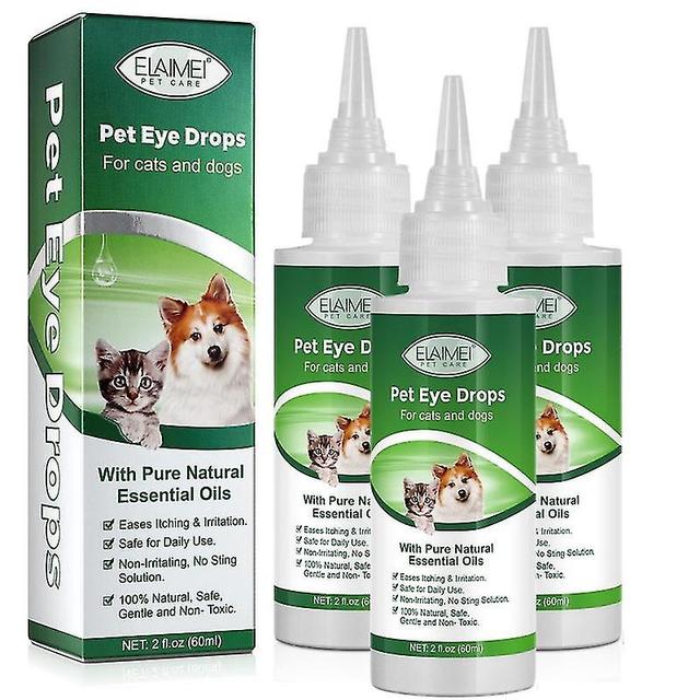 1/2/3pcs Hond Kat Conjunctivitis Oogdruppels, traanconjunctivitis Rode zwelling Anti-inflammatoire Bacteriedodende Oogzorg Reiniger Traanvlek on Productcaster.