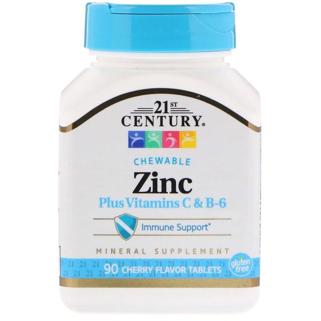 21st Century, Zinc Plus Vitamins C & B-6, Cherry Flavor, 90 Chewable Tablets on Productcaster.