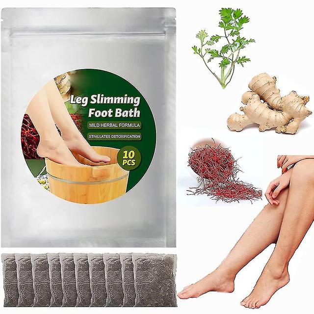 Szbght Lymphatic Drainage Ginger Foot Soak, Leg Slimming Foot Bath Natural Mugwort Herb Foot Soak Spa Relax 10 Pcs on Productcaster.