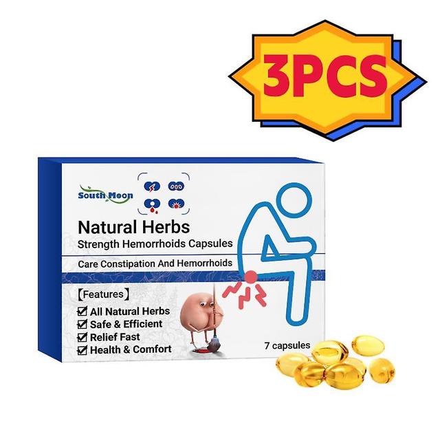 3pcs South Moon Herbal Hemorrhoids Capsules Anal Herbal Repair Relieve Itching And Discomfort Anus Shujuan Hemorrhoids Capsules on Productcaster.