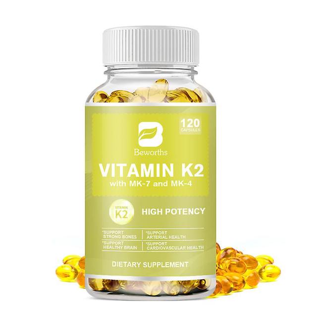 Visgaler Vitamin K2 Capsule With Mk-4&mk-7 Cardiovascular&dental&skeletal&calcium Metabolism Health Support Vitamin K Supplement 120 pcs on Productcaster.