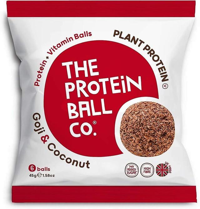 The Protein Ball Co. Plantaardig Eiwit Goji & Kokosnoot - 45g - Pak van 10 on Productcaster.