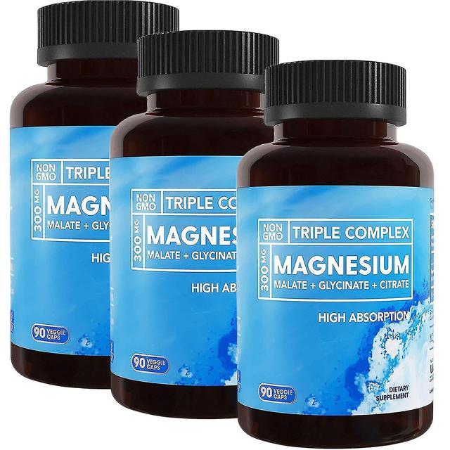 1-pack Triple Magnesium Complex | Magnesium Glycinate, Magnesium Malate, And Magnesium Citrate To Be 3PCS on Productcaster.