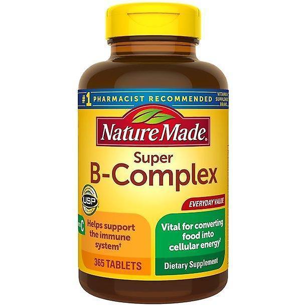 Nature Made Príroda vyrobila super b-komplexné tablety s vitamínom C a kyselinou listovou, 365 pre metabolické zdravie on Productcaster.