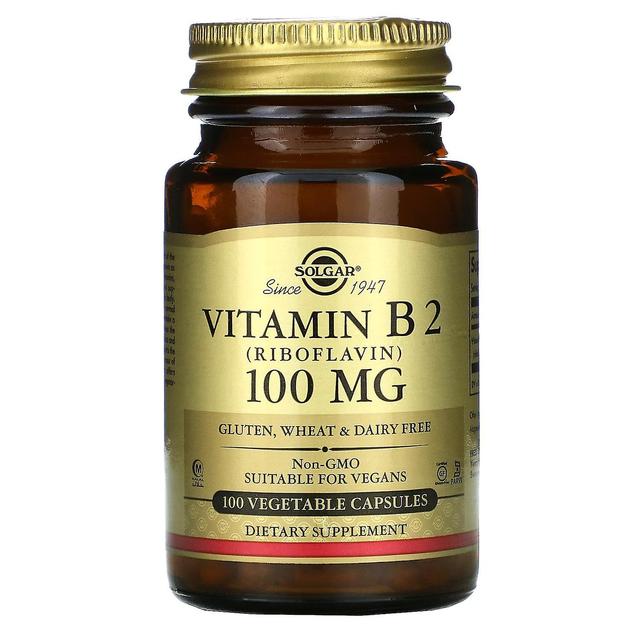 Solgar, Vitamin B2 (Riboflavin), 100 mg, 100 Gemüsekapseln on Productcaster.