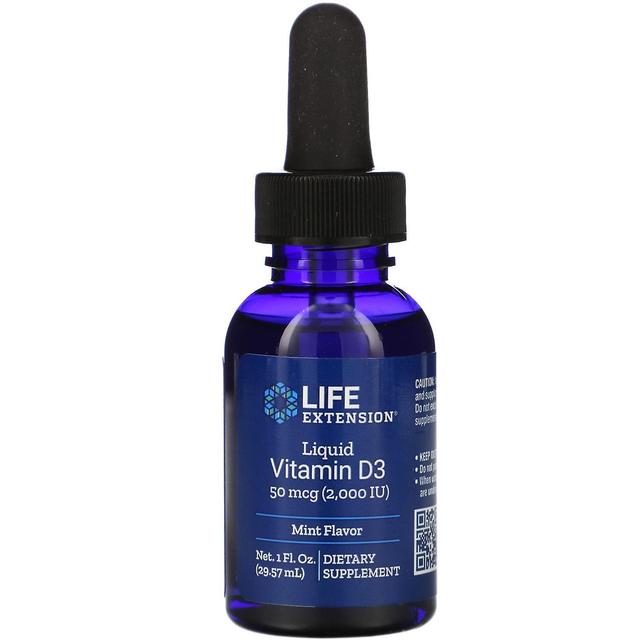 Life Extension Estensione della vita, Vitamina liquida D3, Sapore di menta, 2.000 IU, 1 fl oz (29.57 ml) on Productcaster.