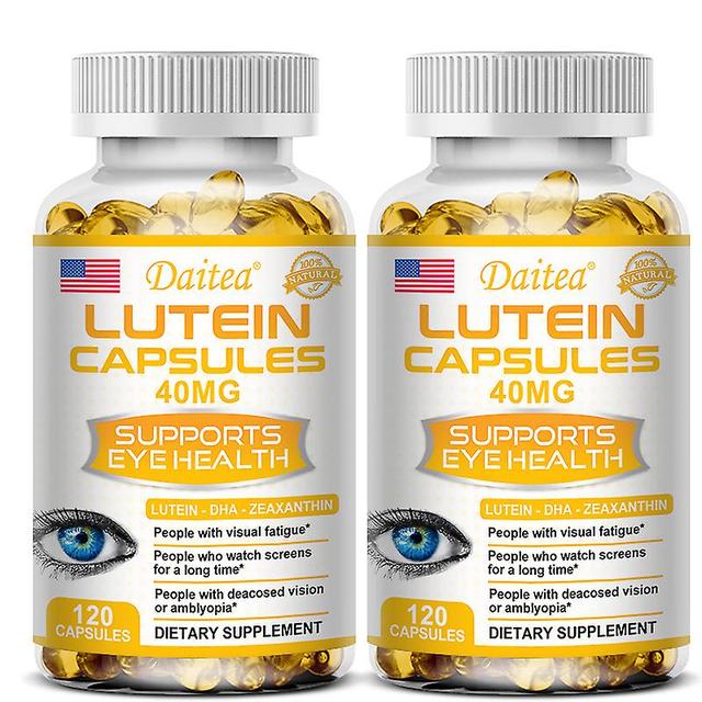 Vorallme Daitea vitaminer Lutein, Zeaxantin och blåbär extrakt för ögonbelastning, Torra ögon, Och Vision Hälsa Vuxen Lutein Blend 120count-2bottle on Productcaster.