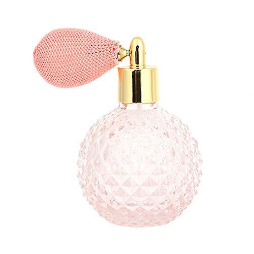 Hakuna 100ml Women Vintage Perfume Bottle Short Spray Atomizer Refillable Empty Glass Bottle pink and white on Productcaster.