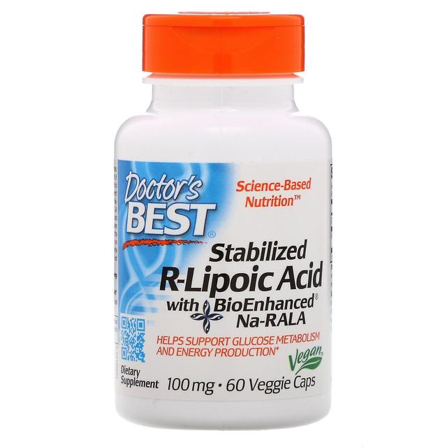 Doctor's Best, Stabilized R-Lipoic Acid with BioEnhanced Na-RALA, 100 mg, 60 Veg on Productcaster.