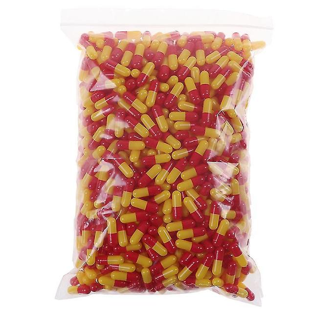 Wosawe 1000pcs Empty Hard Vacant Gelatin Capsule Size 0# Gel Medicine Pill Vitamin Red Yellow on Productcaster.