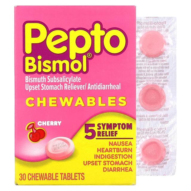 Pepto Bismol, Chewables, Cherry, 30 Chewable Tablets on Productcaster.