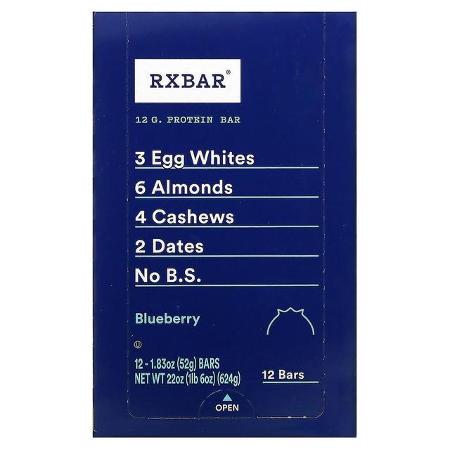 RXBAR, Protein Bar, Blueberry, 12 Bars, 1.83 oz (52 g) Each on Productcaster.