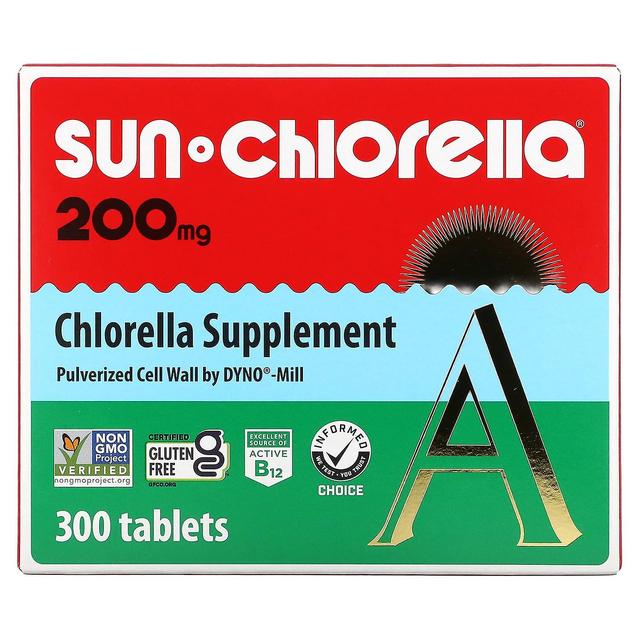 Sun-Chlorella Clorella solare, Supplemento di clorella, 200 mg, 300 Compresse on Productcaster.