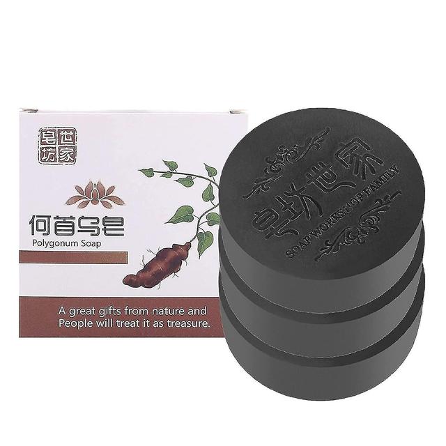 He Shou Wu Soap Hair Growth, Black & Thick Hair Fallopia Multiflora Shampoo He Shou Wu Shampoo Soap, He Shou Wu Extract Shampoo Deep Cleansing 3PCS on Productcaster.