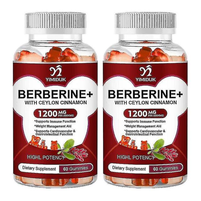 Pusili Berberine Gummies & Ceylon Cinnamon Supports Immune System, Cardiovascular & Gastrointestinal Function-berberine Hcl Supplement 2 Bottles on Productcaster.