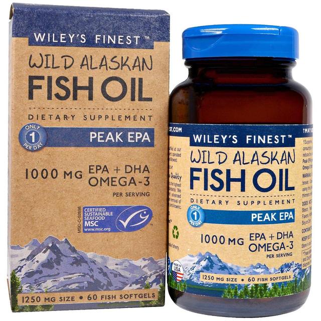 Wileys Finest Wiley's Finest, Aceite de Pescado salvaje de Alaska, Pico EPA, 1,250 mg, 60 Fish Softgels on Productcaster.