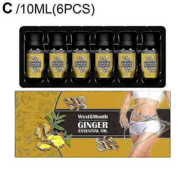 Lymph Detoxification Ginger Oil Belly Drainage Ginger Lymphatic Drainage Massage 10mlX6Pcs on Productcaster.