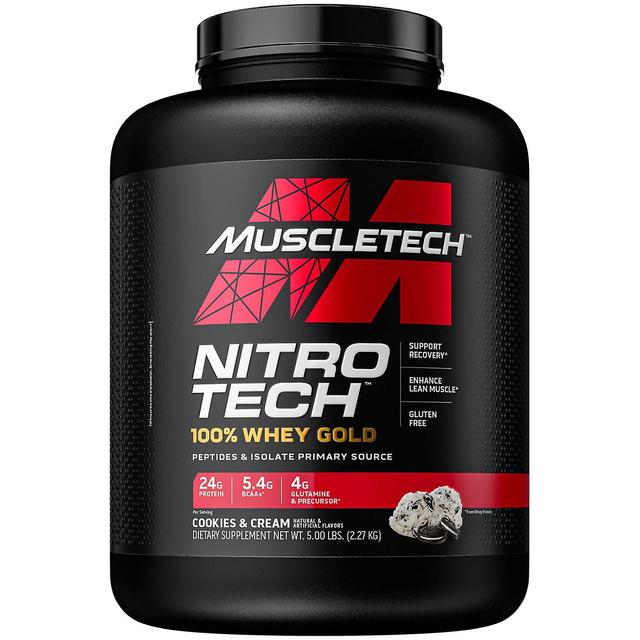 MuscleTech, Nitro Tech, 100% Whey Gold, Cookies e Creme, 5 lbs (2,27 kg) on Productcaster.