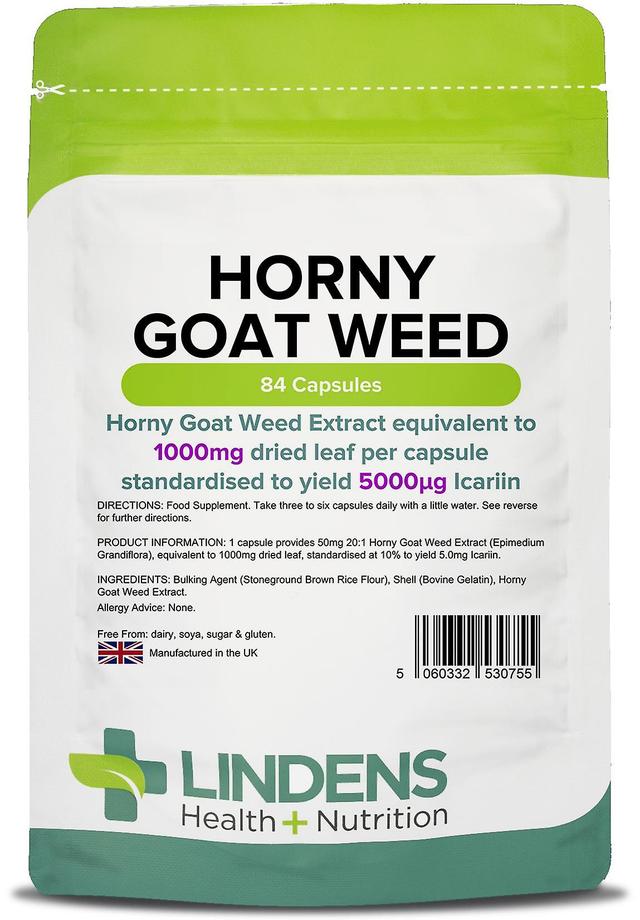 Lindens Horny Goat Weed 1000mg - 84 Capsules on Productcaster.