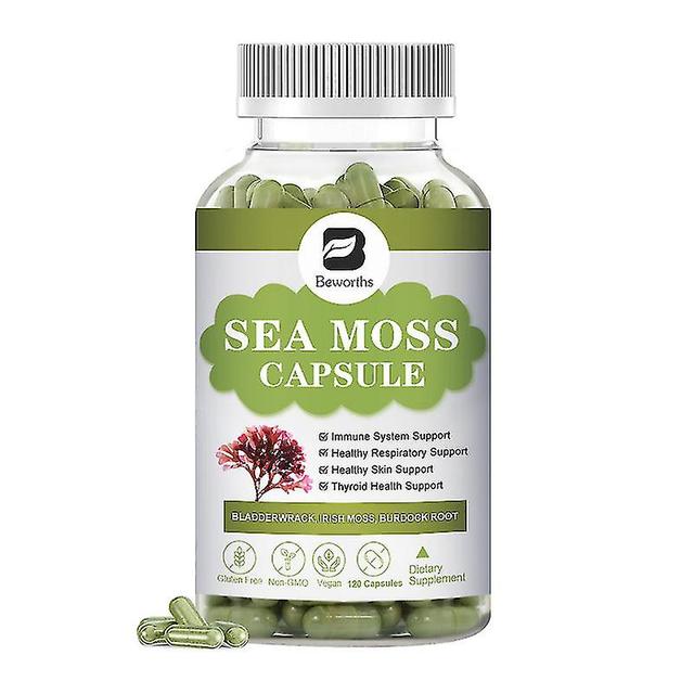 Guoguo 120pills Organic Sea Moss Capsules For Immune System Energy Gut Health Skin & Joint Support Raw Seamoss Pills & Powder 1bottle 120pcs on Productcaster.