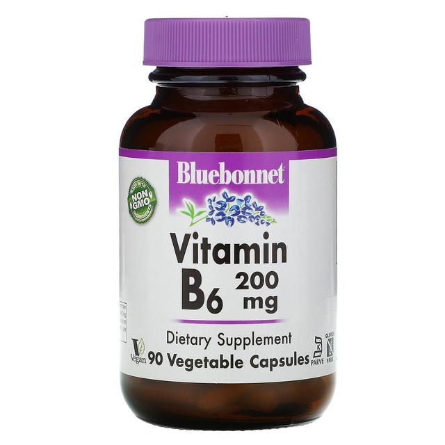 Bluebonnet Nutrition, Vitamin B-6, 200 mg, 90 Vegetable Capsules on Productcaster.