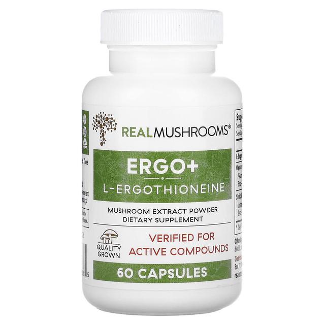 Real Mushrooms Echte Champignons, ERGO + L-Ergothioneine, 60 Capsules on Productcaster.