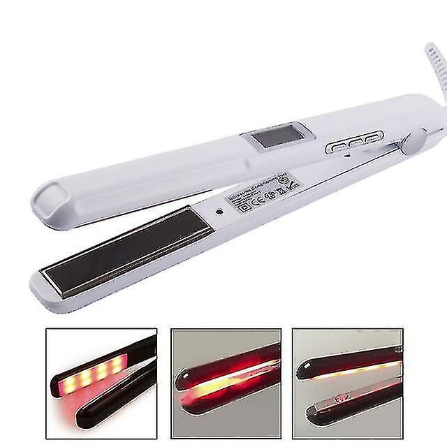 Portable Lcd Ultrasonic Infd H Care Iron Keratin Recover H Damad H Tool Rep White on Productcaster.