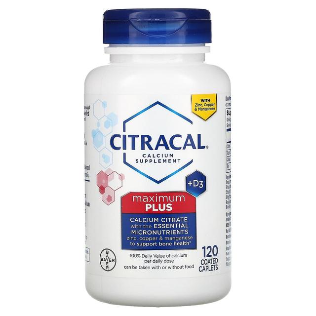 Citracal, Calcium Supplement + D3, Maximum Plus, 120 Coated Caplets on Productcaster.