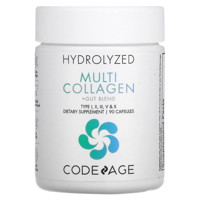 Codeage, Multi Colágeno Hidrolisado + Mistura Intestinal, Tipo I, II, III, V, X, 90 Cápsulas on Productcaster.