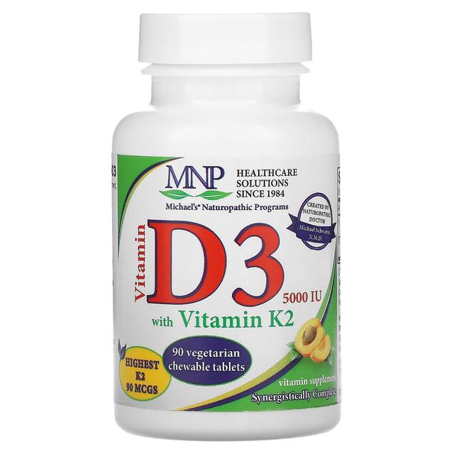 Michael's Naturopathic, Vitamin D3 with Vitamin K2, Apricot, 5,000 IU, 90 Vegetarian Chewable Tablet on Productcaster.