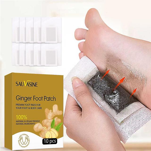 Ricce Sauvasine 10pcs Ginger Detox Foot Patch Detoxify Toxins Cleansing Adhesive Improve Sleep Feet Stickers on Productcaster.