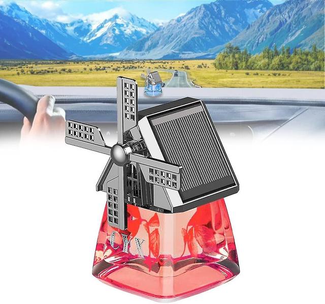 Duqi Car Air Fresheners, Solar Energy Car Fragrance Diffuser, Windmill Solar Energy Rotating Aromatherapy Car Air Freshener Red on Productcaster.