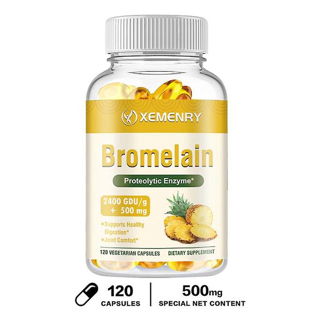 Vorallme Bromelain (natural Proteolytic Enzyme) 2400 Gdu/g - 500 Mg, Natural Proteolytic Enzyme, 120 Vegetarian Capsules 120 Capsules on Productcaster.