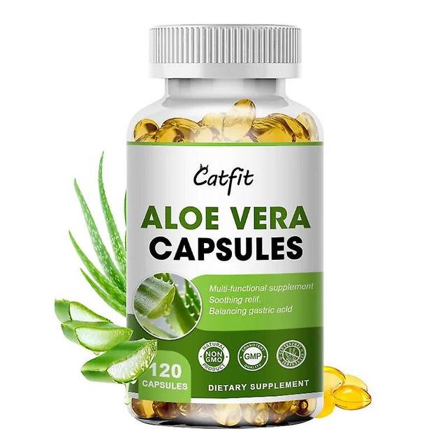 Visgaler Natural Aloe Vera Extract Capsule Anti-obesity Detox Toxin Accumulation Clearing Intestines Beauty Health Food 120pcs on Productcaster.