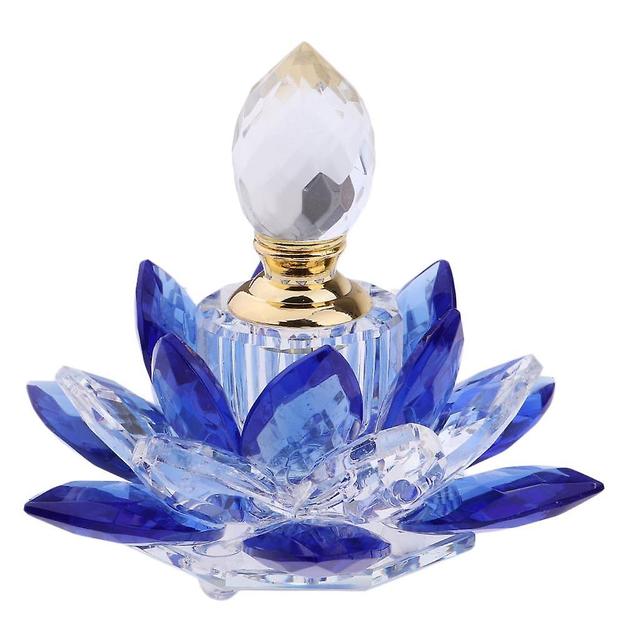 5ml Crystal Glass Perfume Bottles Empty Lotus Flower Figurines For Women Blue as described on Productcaster.