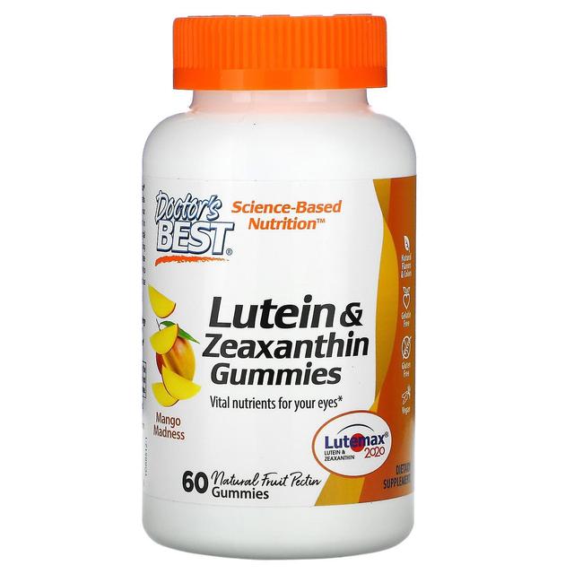 Doctor's Best, Lutein & Zeaxanthin Gummies, Mango Wahnsinn, 60 Gummies on Productcaster.