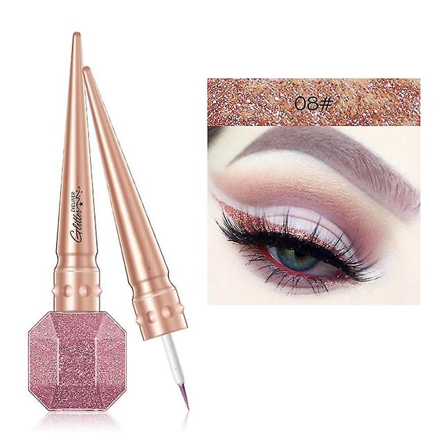 Scacv Colorful Glitter Eyeliner Long Lasting Smudge-proof Eye Liner Highlight Brighten Liquid Eye Liner 08 on Productcaster.